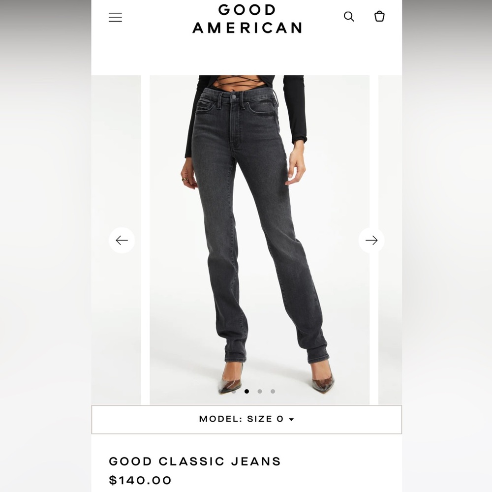 Good American “Good Classic” black jeans NWT